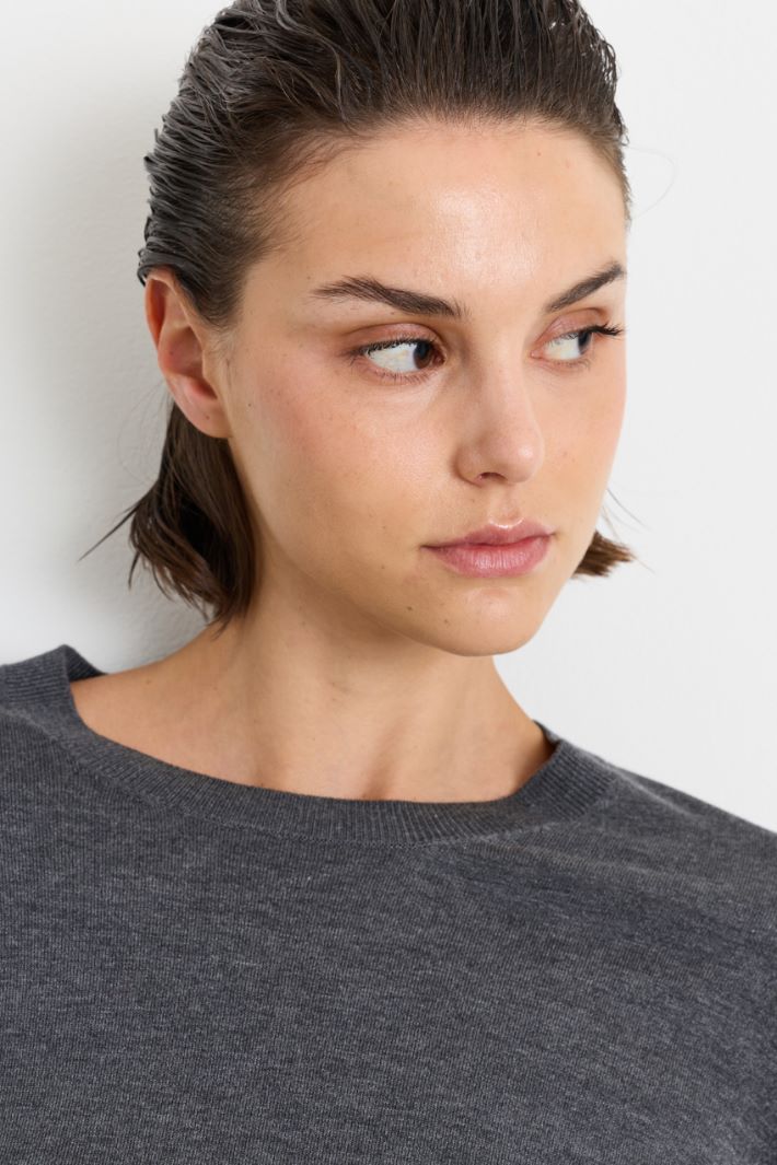 Maglia con bordi a costine - GRIGIO - Intrend - 3