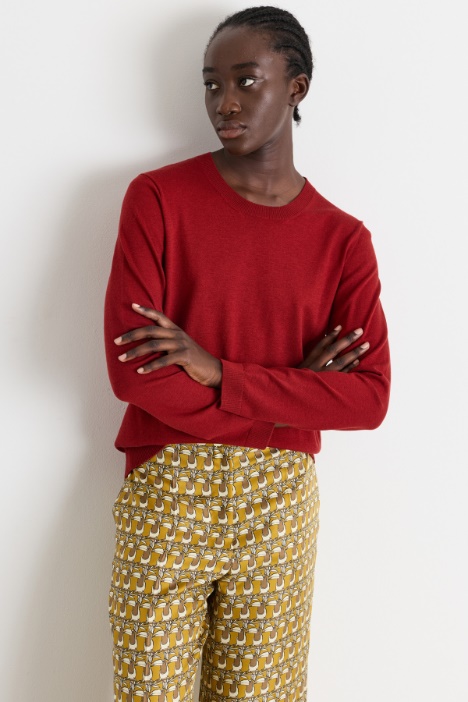 Ribbed-trim jumper - Intrend