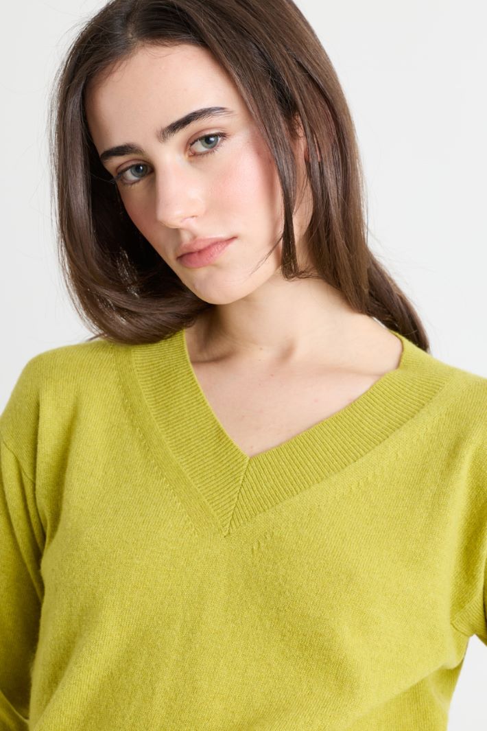 Loose-fit jumper - GREEN - Intrend - 2