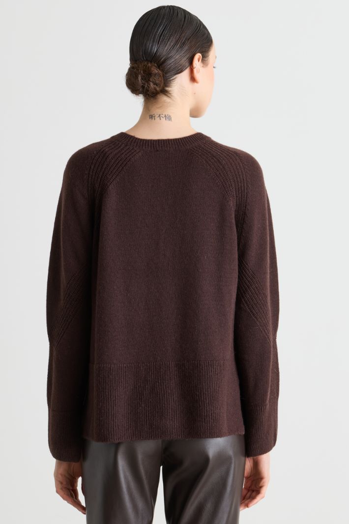 Jumper with side slits - BROWN - Intrend - 4