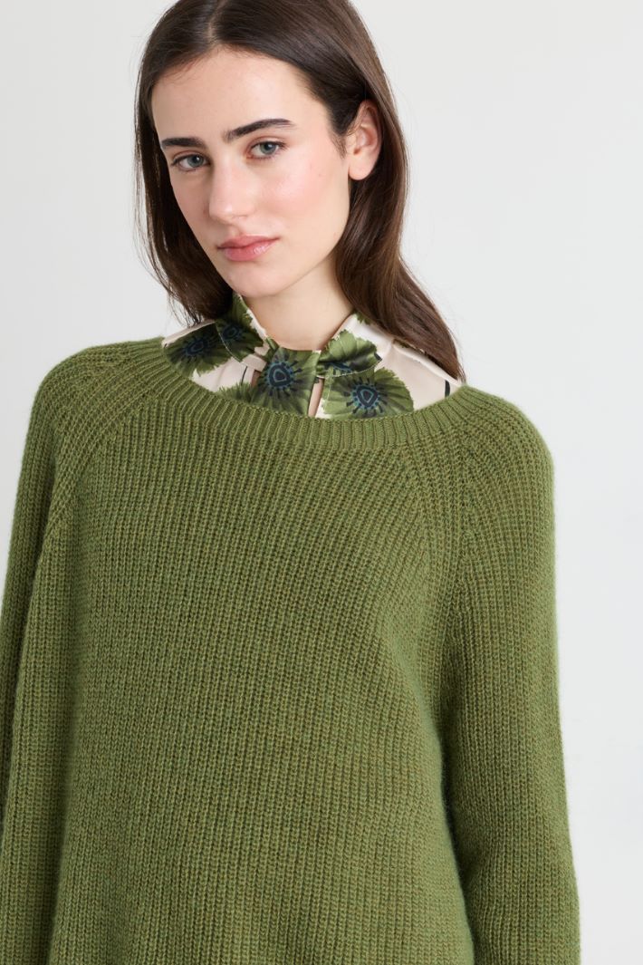 Mohair scoop-neck jumper - GREEN - Intrend - 2