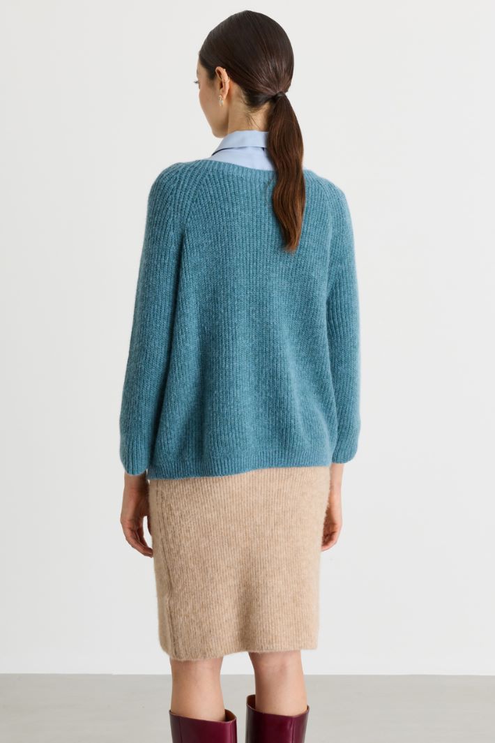 Maglia con ampio scollo - AZZURRO - Intrend - 4