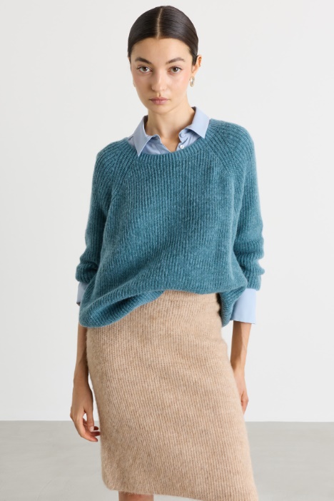 Mohair scoop-neck jumper - Intrend