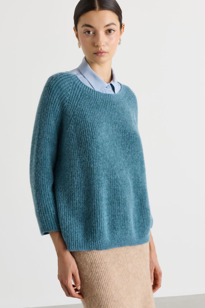 Maglia con ampio scollo - AZZURRO - Intrend - 3