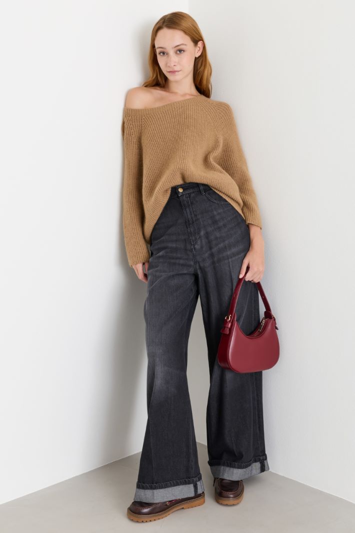 Maglia con ampio scollo - CAMMELLO - Intrend