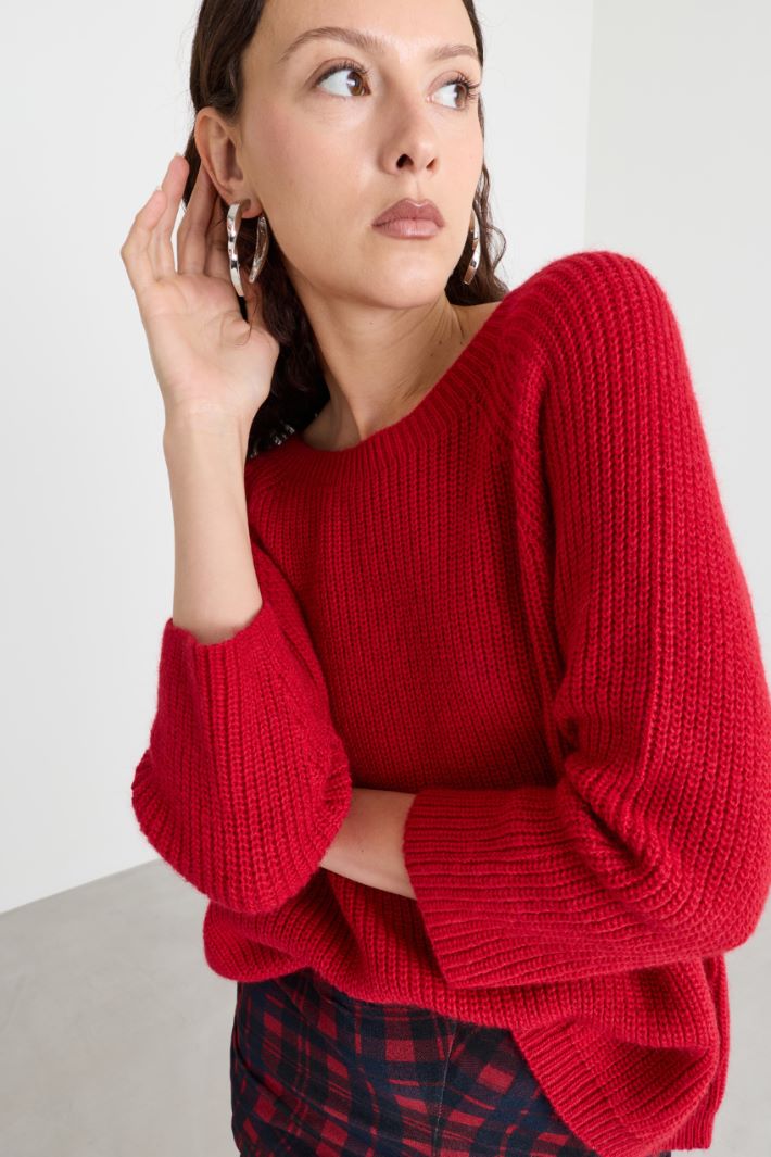 Jersey de escote amplio - ROJO - Intrend - 3