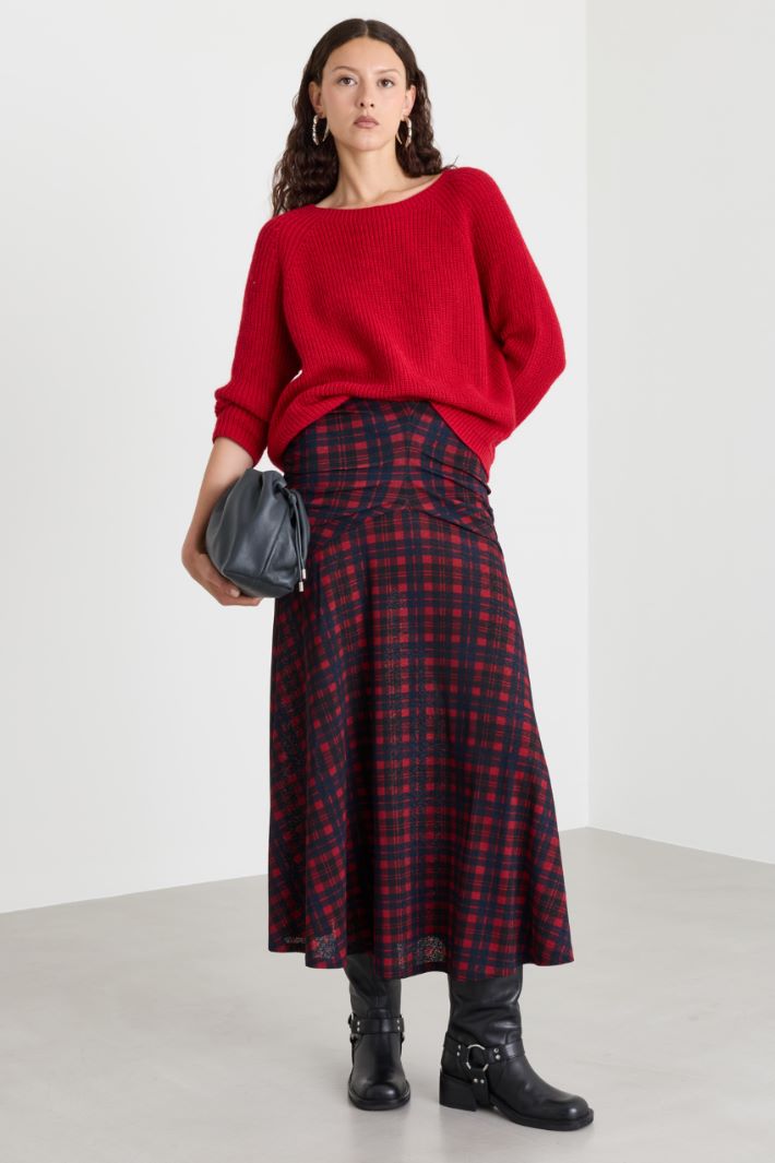 Jersey de escote amplio - ROJO - Intrend