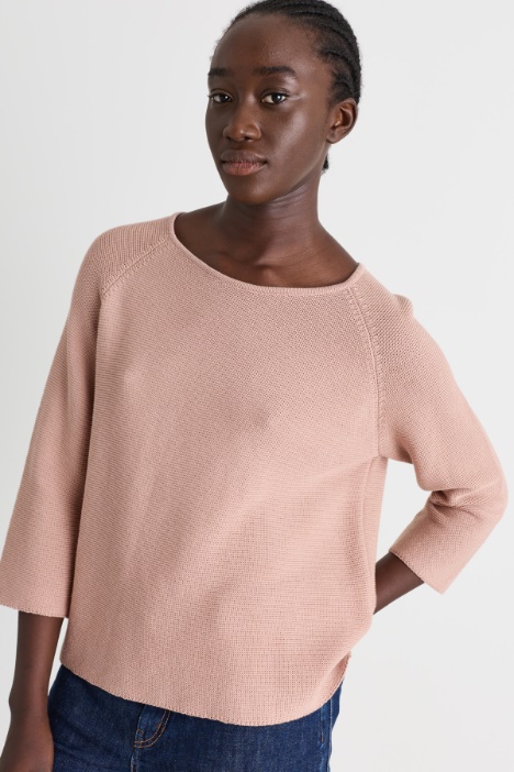 Maglia in puro cotone a punto links