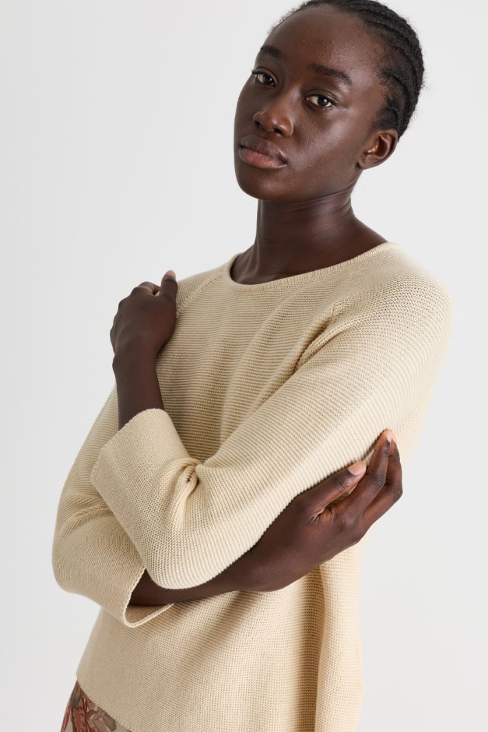 Maglia a punto links - BEIGE - Intrend - 3