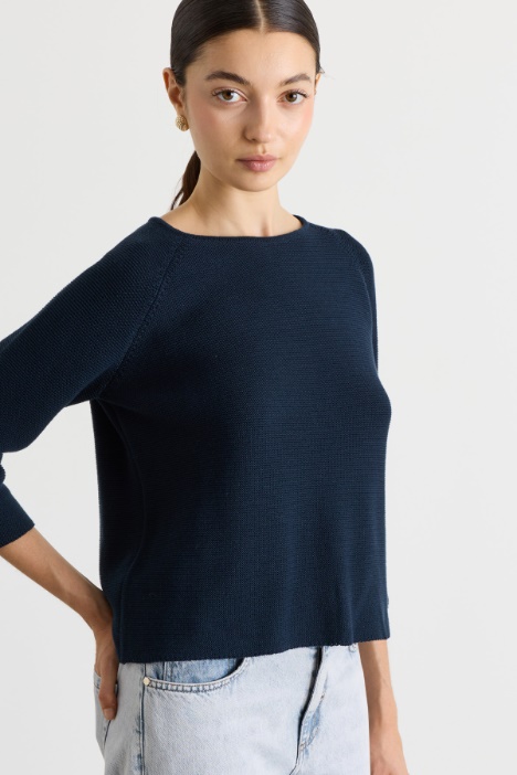 Maglia in puro cotone a punto links