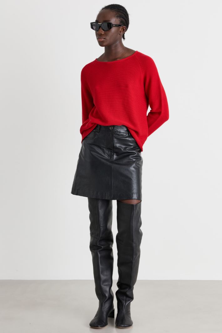 Maglia a punto links - ROSSO - Intrend