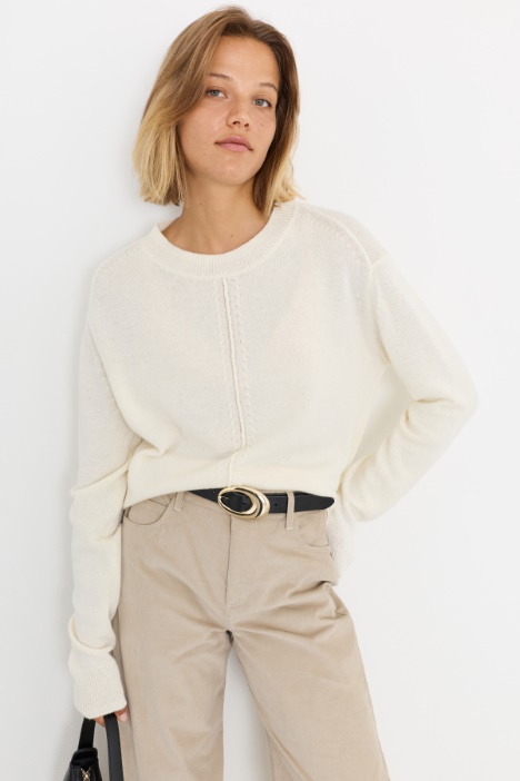 Straight-fit jumper with side slits - Intrend