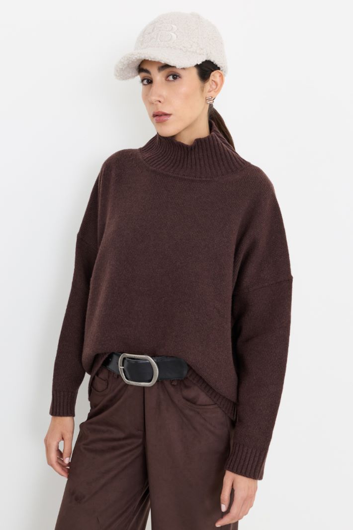 Pull à col roulé - MARRON - Intrend - 2