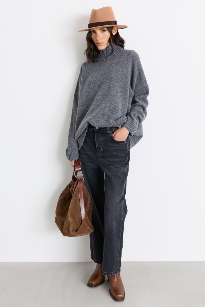 Pull à col roulé - GRIS - Intrend