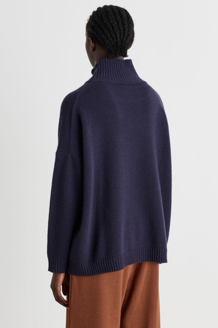 Roll-neck jumper - BLUE - Intrend - 4
