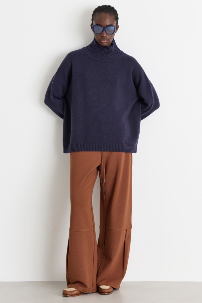 Roll-neck jumper - BLUE - Intrend