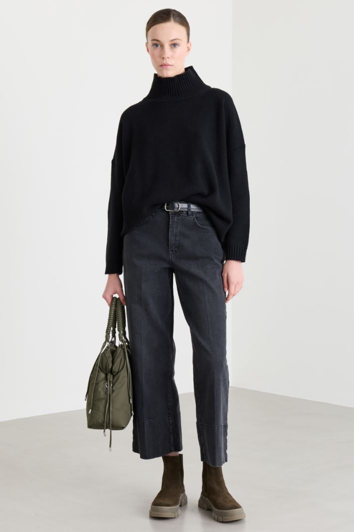 Pull à col roulé - NOIR - Intrend