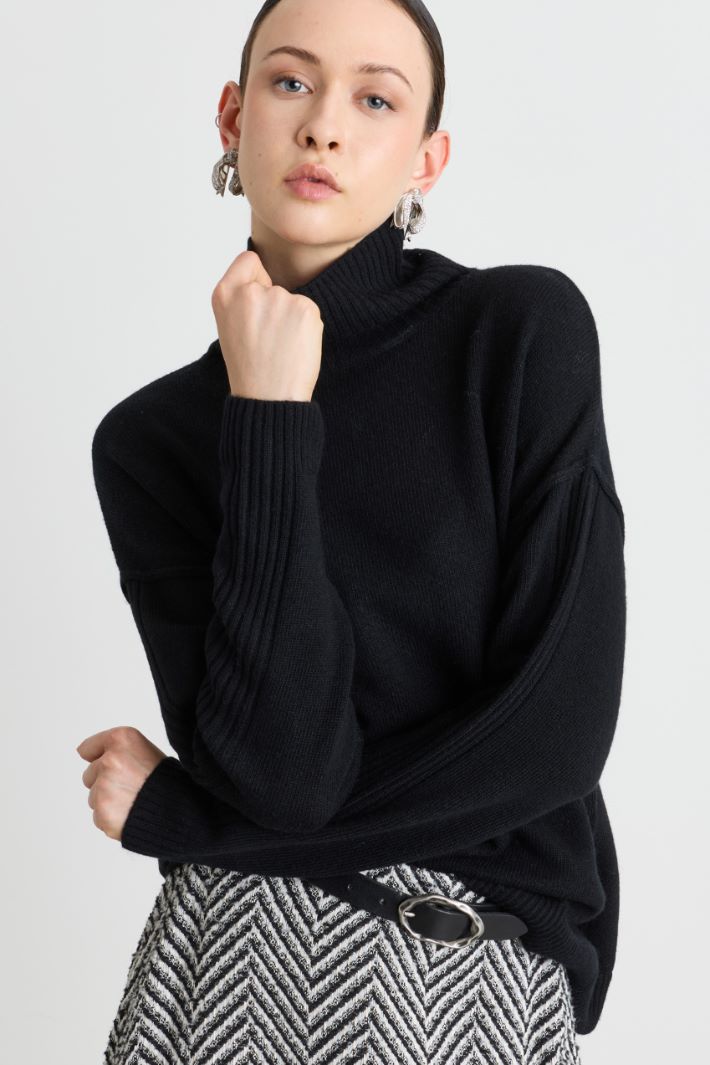 Oversized jumper - BLACK - Intrend - 2
