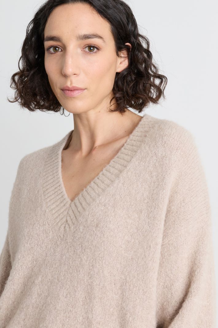 Pullover mit V-Ausschnitt - BEIGE - Intrend - 3