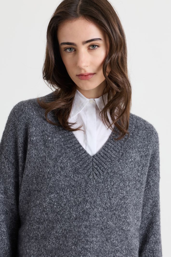 Pullover mit V-Ausschnitt - GRAU - Intrend - 3