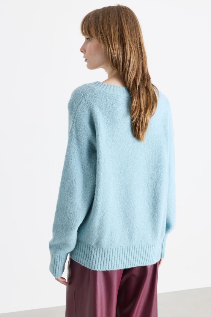 Pull à col V - BLEU CLAIR - Intrend - 4