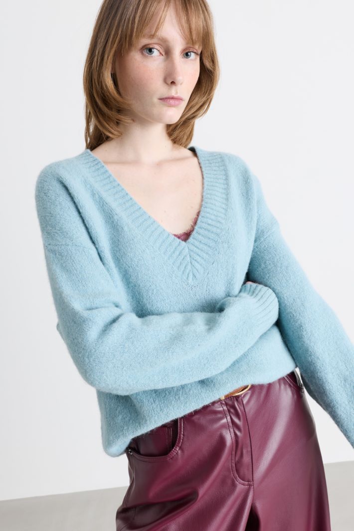 Pull à col V - BLEU CLAIR - Intrend - 3