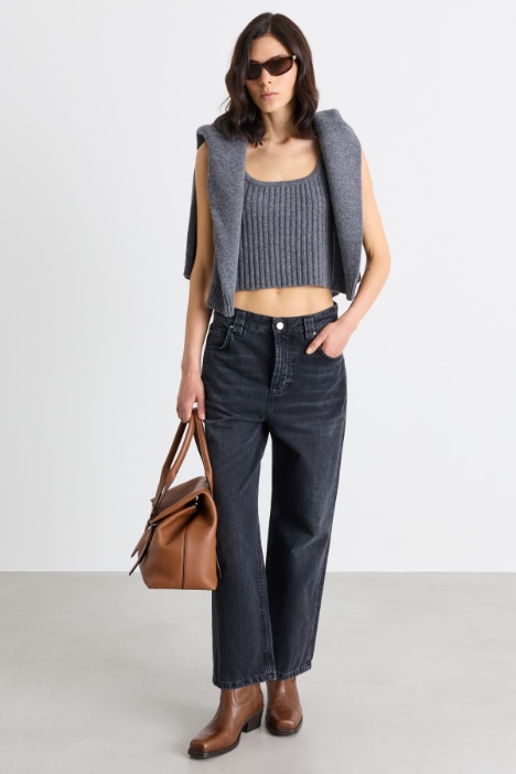 Crop-Top mit eckigem Ausschnitt - Intrend