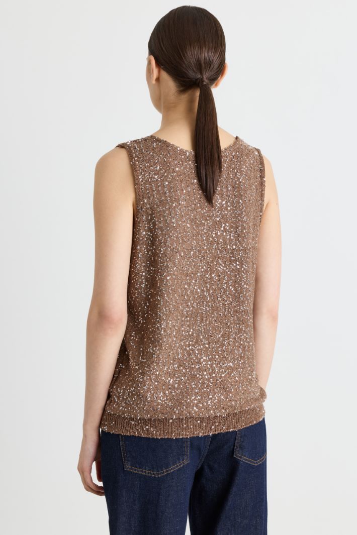 Sequin Top - BROWN - Intrend - 4