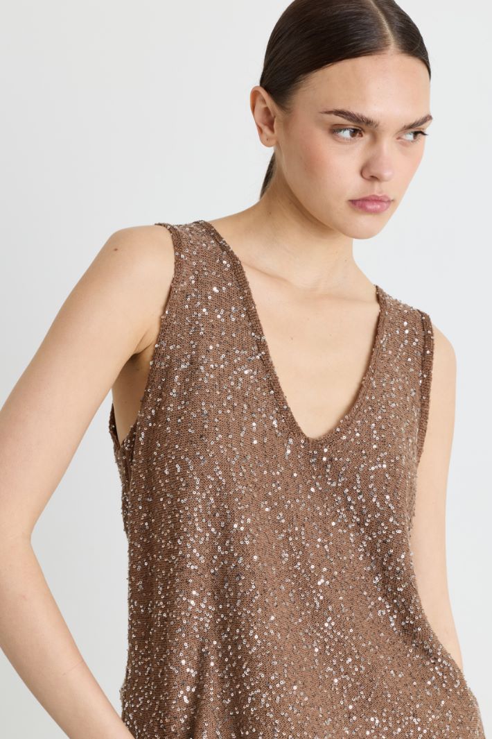 Sequin Top - BROWN - Intrend - 3