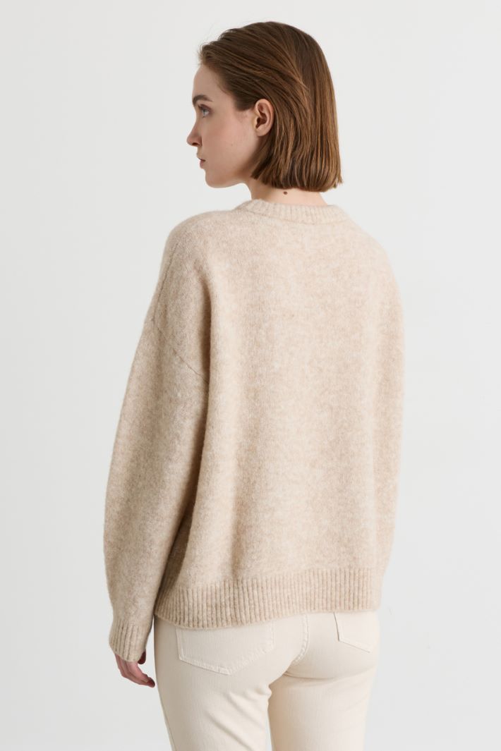 Pull oversize en alpaga et laine - BEIGE - Intrend - 4