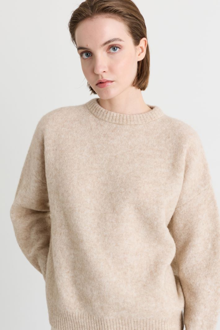 Pull oversize en alpaga et laine - BEIGE - Intrend - 3