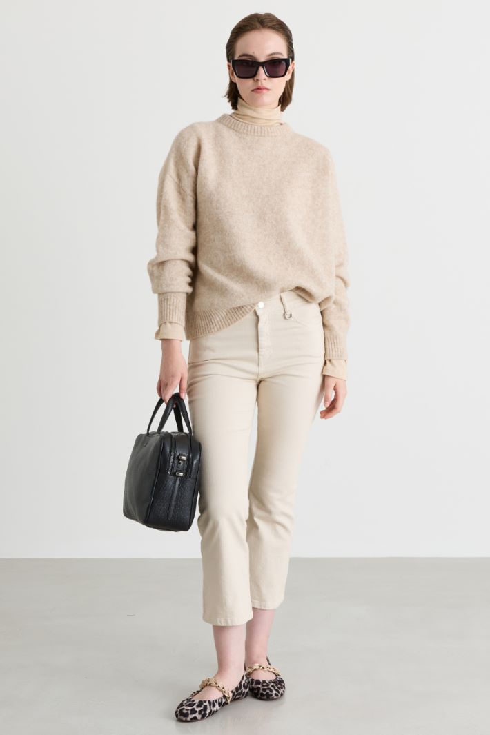 Pull oversize en alpaga et laine - BEIGE - Intrend