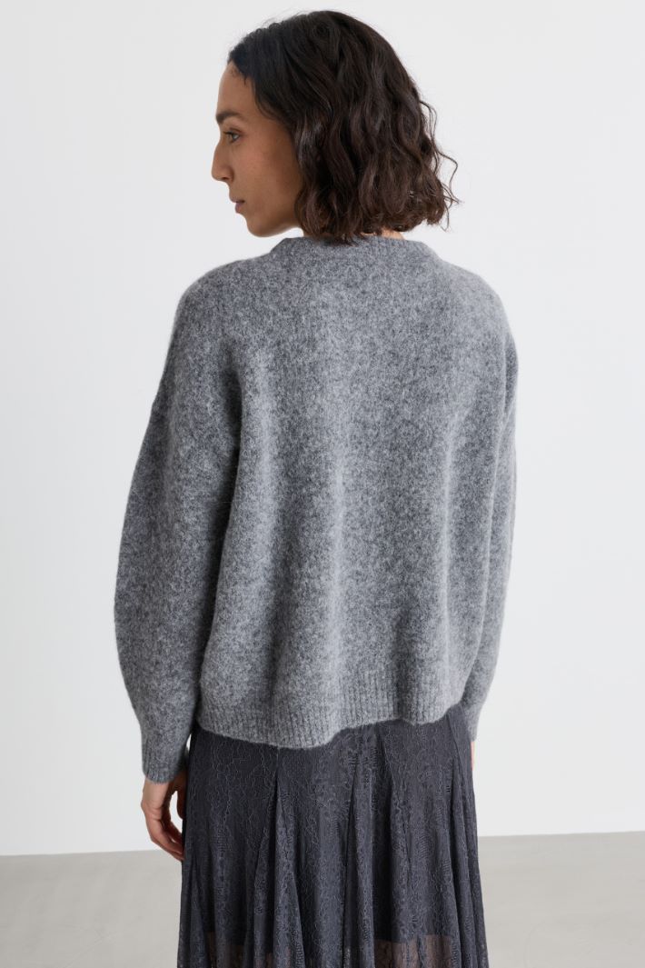 Pull oversize en alpaga et laine - GRIS - Intrend - 4