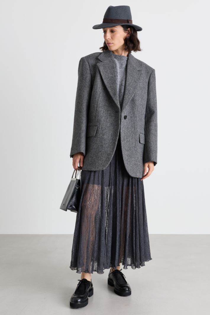Pull oversize en alpaga et laine - GRIS - Intrend