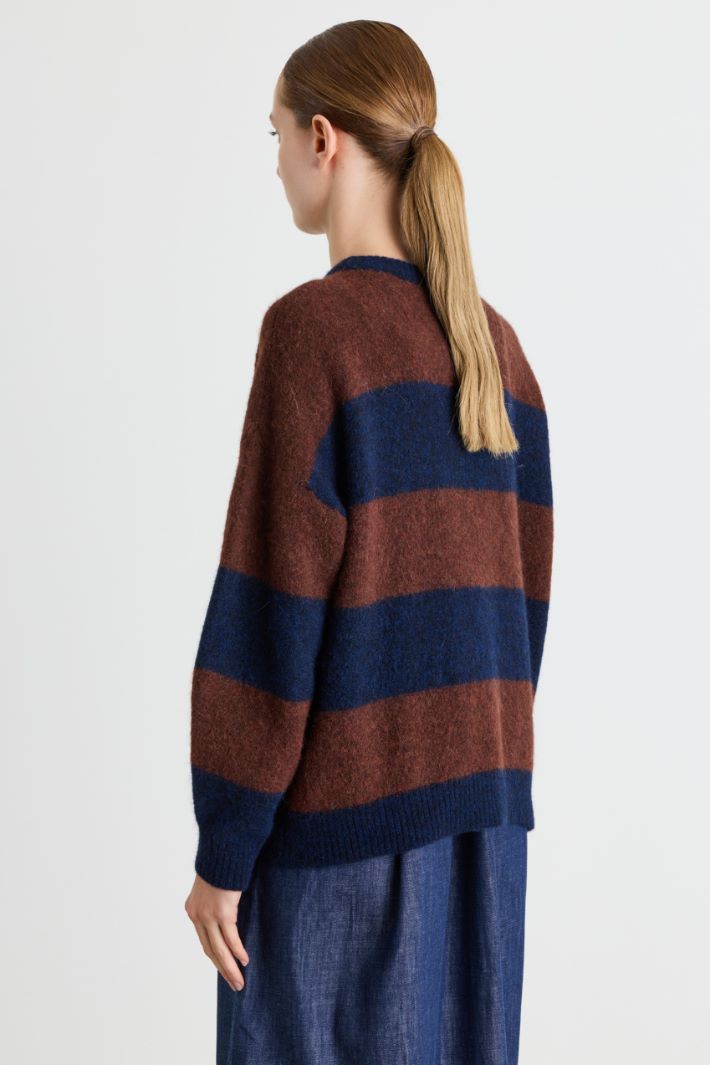 Gerippter Oversize-Pullover - BLAU BRAUN - Intrend - 4