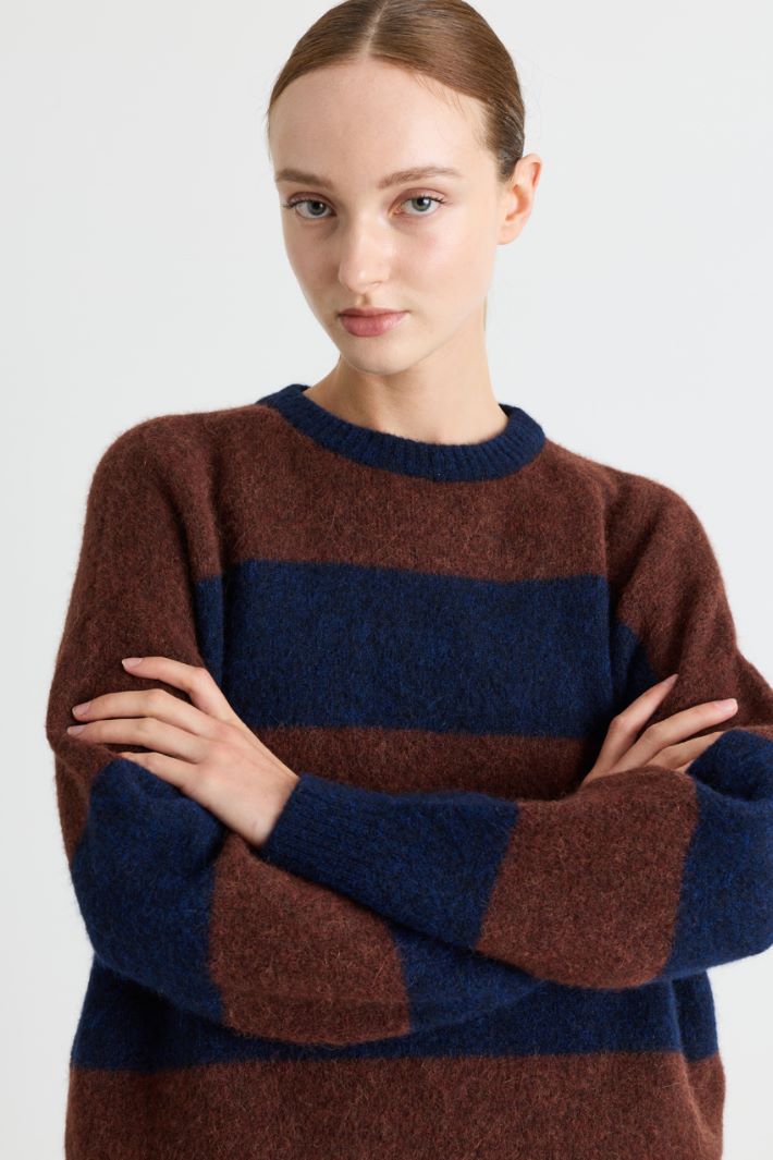 Gerippter Oversize-Pullover - BLAU BRAUN - Intrend - 3