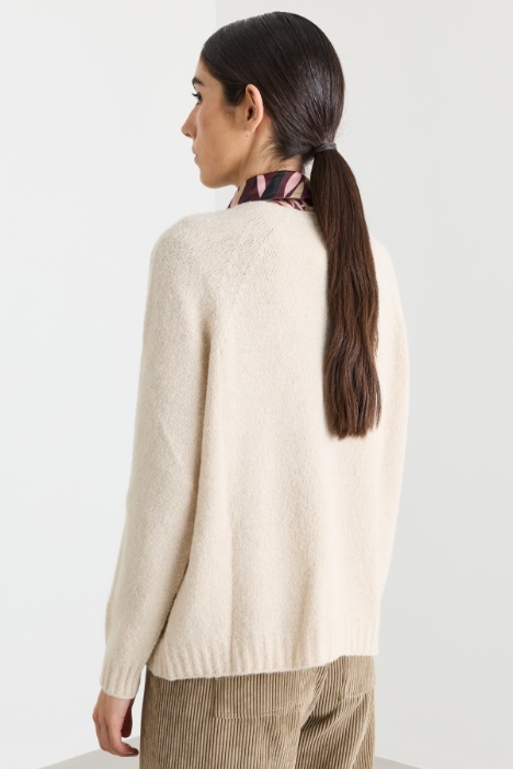 Maglia girocollo in misto alpaca