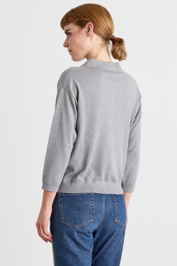 Strick-Poloshirt - GRAU - Intrend - 4