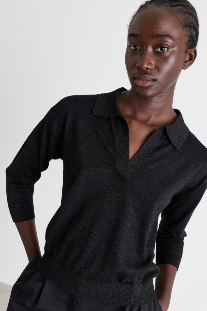 Polo jumper - BLACK - Intrend - 3