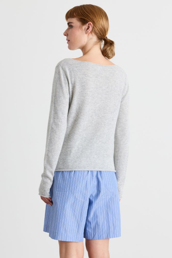Rolled-edge jumper - GREY - Intrend - 4