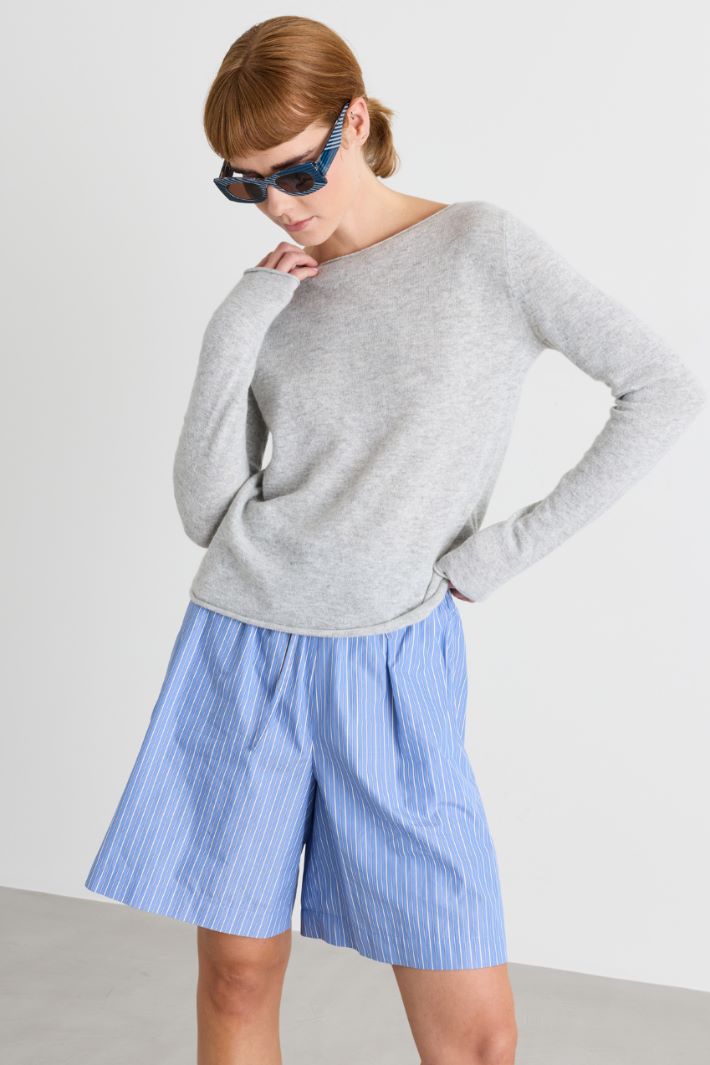 Rolled-edge jumper - GREY - Intrend - 2