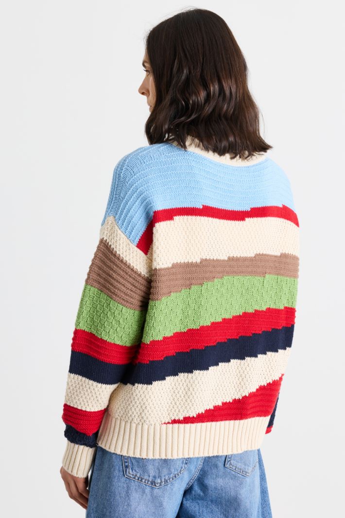 Intarsia jumper - WHITE - Intrend - 4
