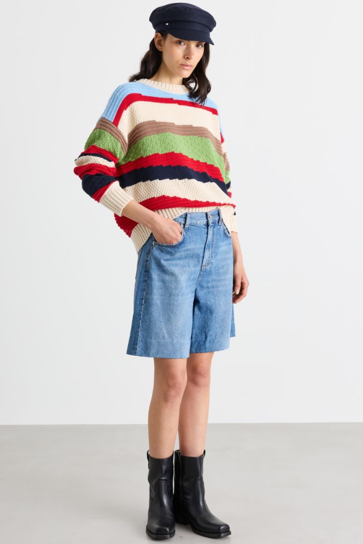 Intarsia jumper - WHITE - Intrend