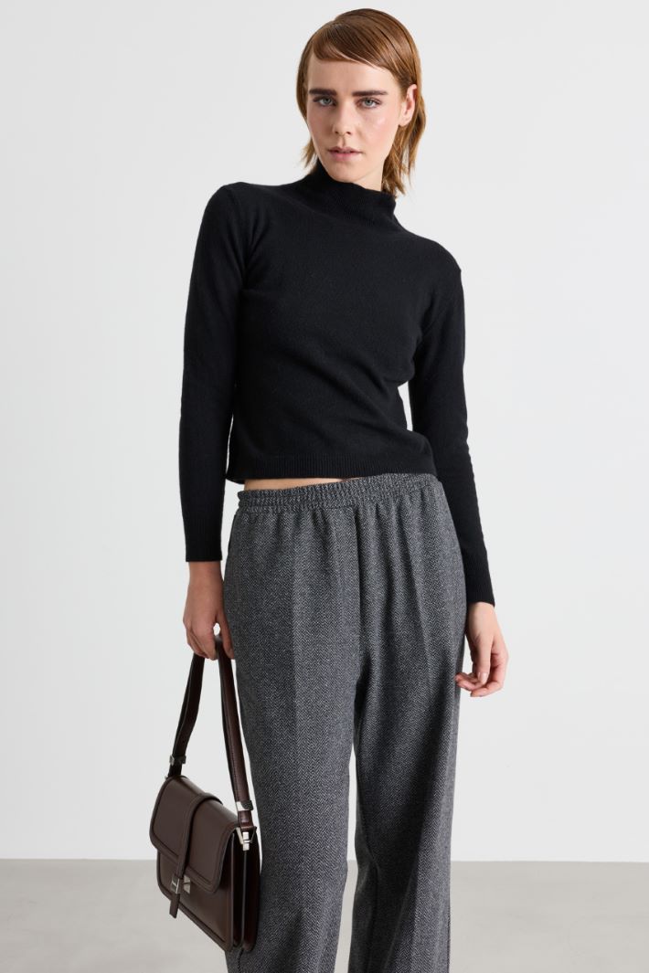Crater-neck jumper - BLACK - Intrend - 2