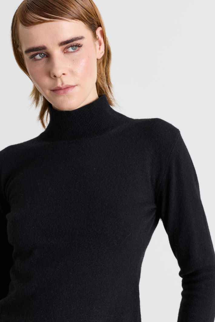 Crater-neck jumper - BLACK - Intrend - 3