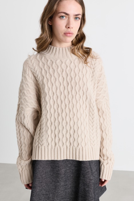 Kastiger Zopfstrickpullover - Intrend