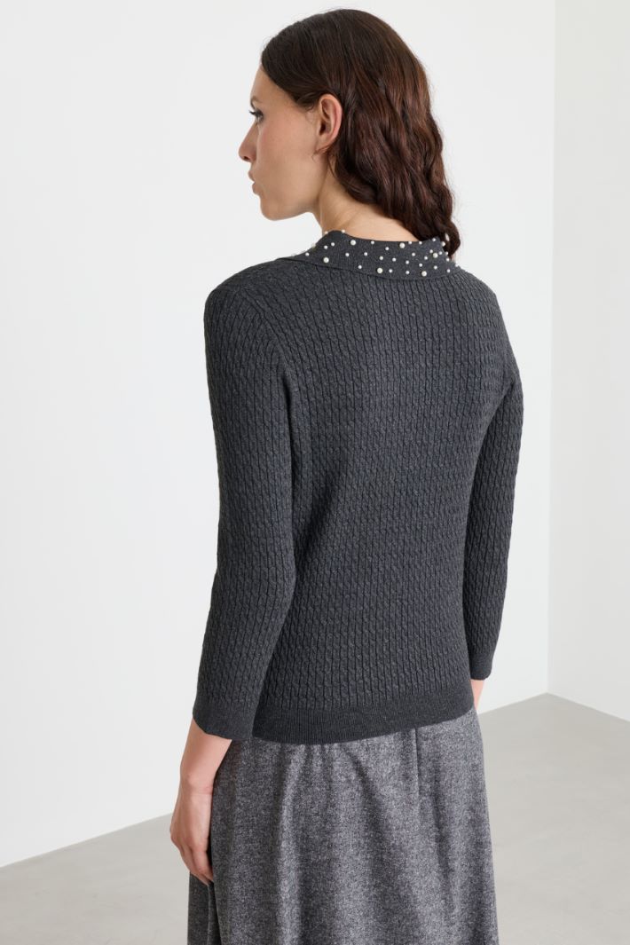 Maglia aderente stile polo - GRIGIO - Intrend - 4