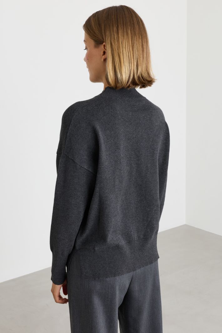 Maglia con collo a cratere - GRIGIO - Intrend - 4