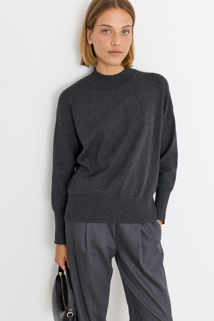 Maglia con collo a cratere - GRIGIO - Intrend - 2