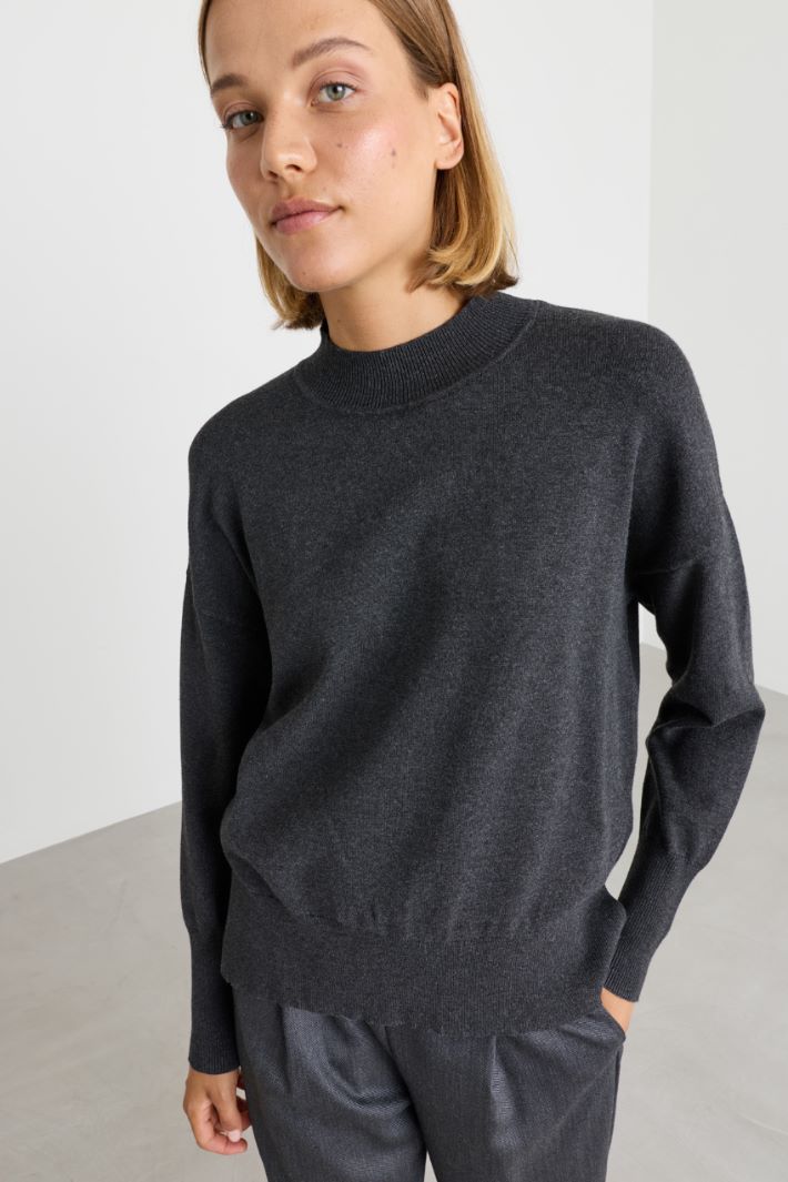 Maglia con collo a cratere - GRIGIO - Intrend - 3